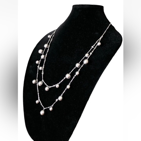 Kate Spade Silver Double Strand Long Necklace - Picture 2 of 6